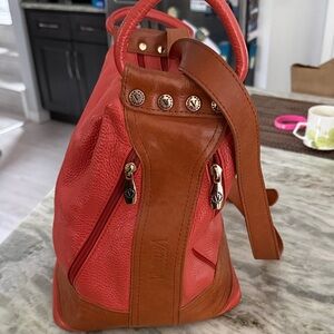 Valentina Red and Tan Women's Backpack